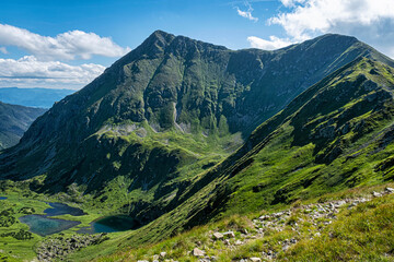 Fototapeta premium Jakubina peak and mountain lakes, Western Tatras mountains, Slovakia