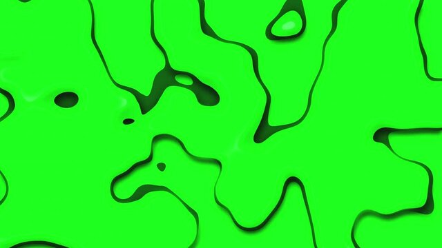 Abstract green wavy flowing smooth surface with light glares. Smooth wawes with marble effect. Fluid liquid motion design and shining texture. Art or commercial concept. 3d rendering 4K video.