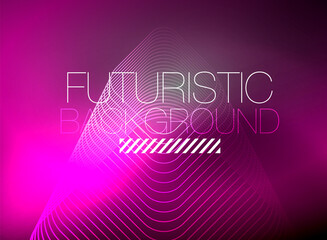 Neon color square shape lines abstract background. Shiny magic energy and motion concept, vector abstract wallpaper background