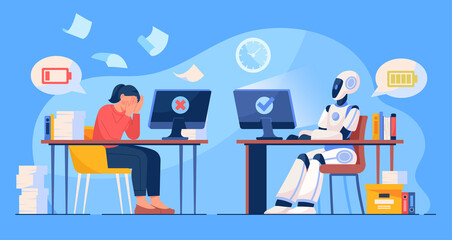 AI vs human mind concept