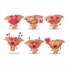 Niscalo cartoon in character with love cute emoticon