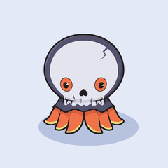 Halloween octopus wear skull mask