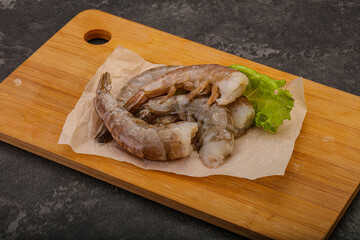 Raw tiger prawn for cooking