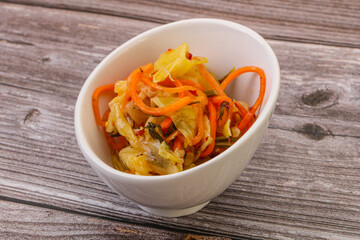 Spicy pickled cabbage with carrot