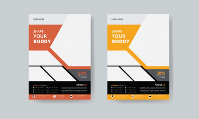 A4 Gym Flyer Layouts Two color flyer Template