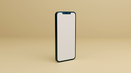 Full screen black smartphone mockup design with mobile app presentation template