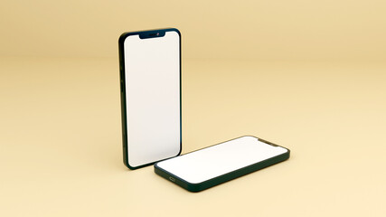 Full screen black smartphone mockup design with mobile app presentation template
