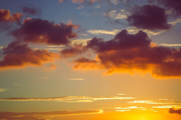 Beautiful light and dreamy clouds at dusk