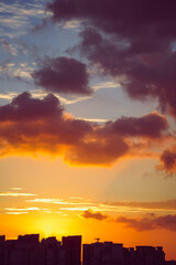 Beautiful light and dreamy clouds at dusk