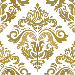 Classic seamless vector pattern. Damask orient ornament. Classic vintage golden background. Orient ornament for fabric, wallpapers and packaging