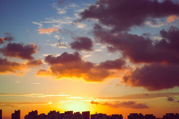 Beautiful light and dreamy clouds at dusk