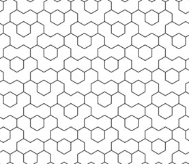 Geometric abstract vector octagonal background. Geometric abstract black and white ornament. Seamless modern pattern