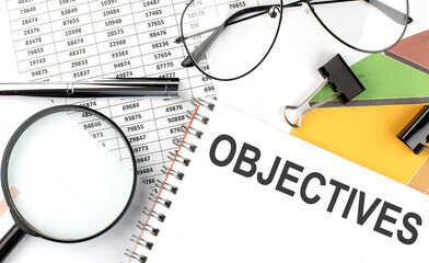 OBJECTIVES - the inscription of text on the Notepad, and chart. Business concept