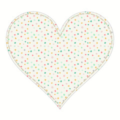 Heart in the style of quilting boho polka dots