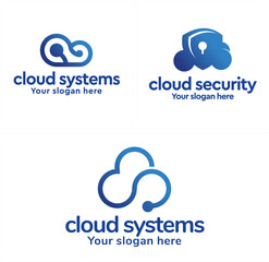 Technology cloud icon logo design vector