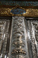 The shrine of Abbas, son of Imam Ali, peace be upon him, in Karbala, Iraq, with Imam Hussein, peace be upon him