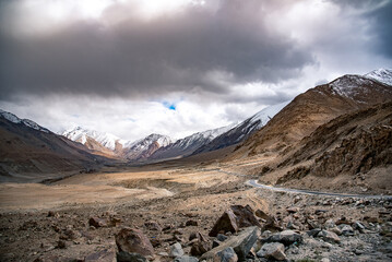 Pangong Tso, Tibetan for "high grassland lake", also referred to as Pangong Lake, is an endorheic lake in the Himalayas situated at a height of about 4,350 m. at Leh Ladakh, Jammu and Kashmir, India.	