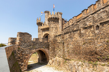 Ponferrada, Spain. The Castillo de los Templarios (Castle of the Knights Templar), a 12th Century...