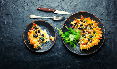 Salty pastries, meat pie