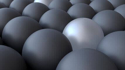 Dark Background and texture of black and pearl spheres
