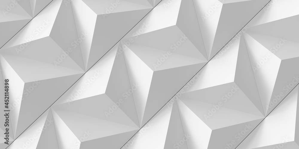 Poster Light background from volumetric triangular pyramids