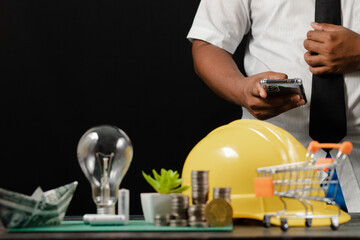 brain development business ideas businessman or engineer Show creativity, improve brain processes with cogs to drive industry development.