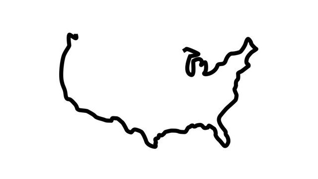 map of America. USA. against the background of the American flag. video illustration. 