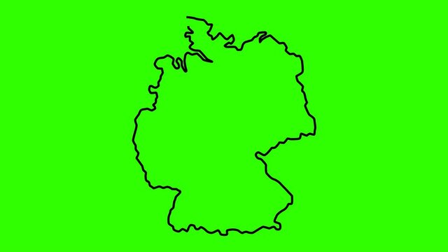 map of Germany. against the background of the German flag. on a green background. video illustration . 