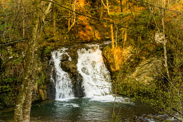 Hurkalo waterfall in carpathian forest