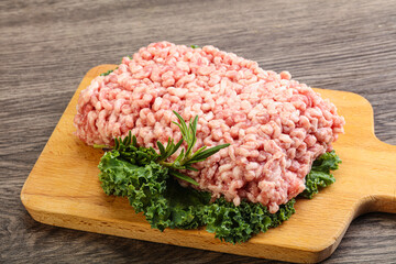 Raw pork minced meat for cooking