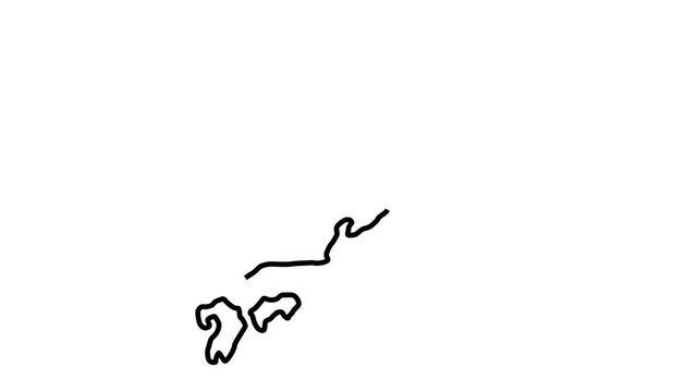 map of japan. against the background of the flag of japan. video illustration.