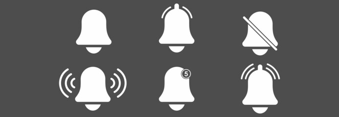 bell notification icon set vector sign symbol
