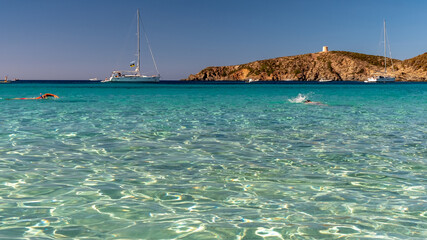 Turredda beach, Sardinia, in a summer day