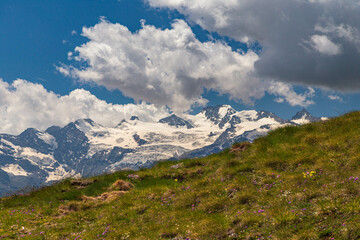 Mountains over the town of Cogne, near Gran Paradiso National Park