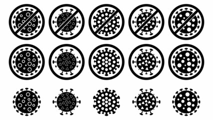 coronavirus icon set, virus icon set vector sign symbol