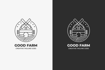 Windmill Farmhouse Minimalist Vintage Logo