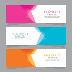 Naklejka premium Vector abstract design web banner template. Web Design Elements - Header Design. Abstract geometric web banner template on grey background.Modern banner.