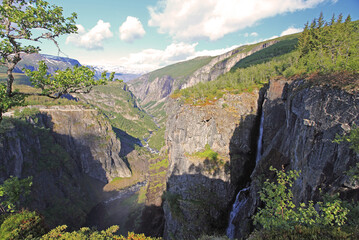 Canyon near Voringfossen waterfalls in Hardangervidda National Park, Norway