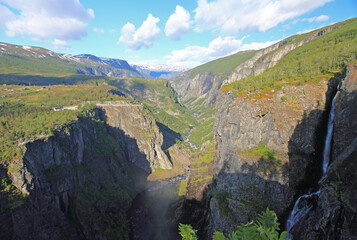 Canyon near Voringfossen waterfalls in Hardangervidda National Park, Norway
