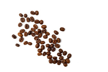 Coffee beans isolated on white background