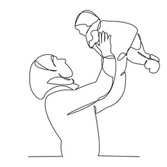 a Muslim woman with a child