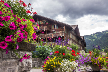 Fototapeta na wymiar summer in Lauterbrunnen Valley in Switzerland