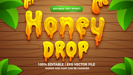 liquid honey drop editable text effect 3d liquid template style