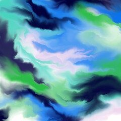 Beautiful abstract image for creative design of posters, cards, packaging, banners, websites, wallpapers, invitations, magazines. Elegant glamorous style. Marble background. Blue and green waves.