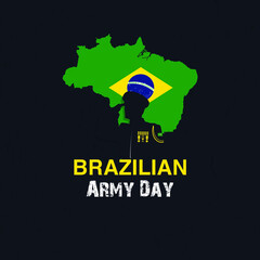 Brazilian Army Day. black Background . flyer, banner