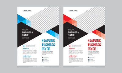 Brochure design, cover modern layout, poster, flyer in A4 with colorful triangles