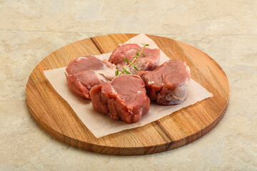 Raw pork tenderloin for cooking