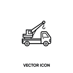 Tow truck vector icon. Modern, simple flat vector illustration for website or mobile app.Tow crane symbol, logo illustration. Pixel perfect vector graphics	