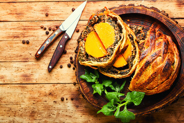 Homemade pumpkin roll