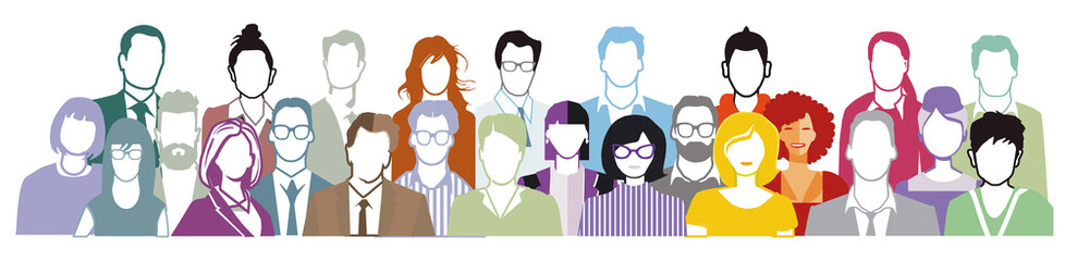 Gruppe von Personen Portrait, Team Gruppe isoliert - vector illustration